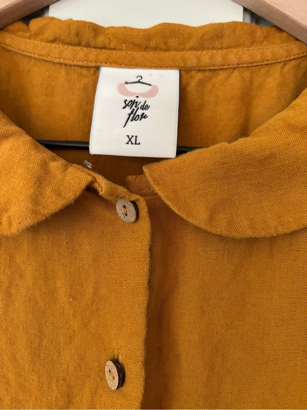 Son De Flor Mustard Peter Pan Collar Midi Dress - Picture 2 of 6